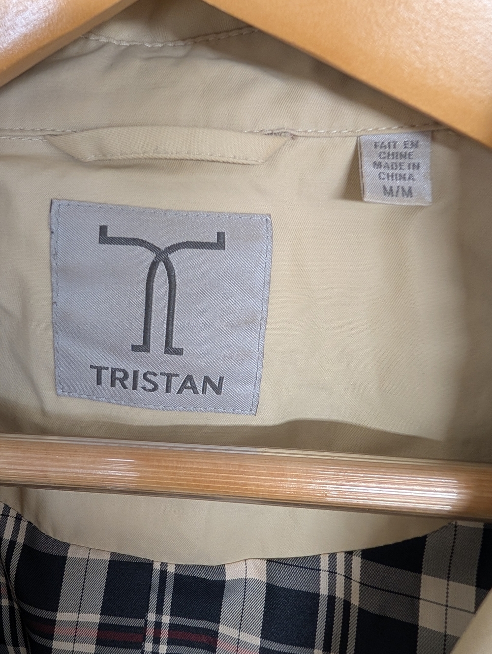 TRISTAN BEIGE TRENCH COAT BELTED CLASSIC JACKET SIZE MEDIUM - Picture 5 of 7